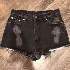 Vintage Levi high waisted black cutoff shorts